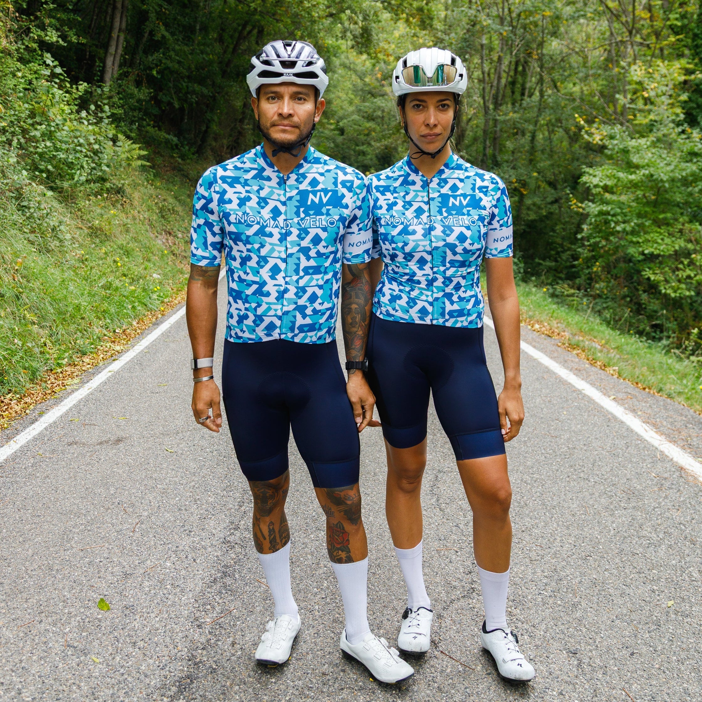 Maglia da ciclismo mimetica blu – Maniche corte, vestibilità aerodinamica | Nomad Vélo