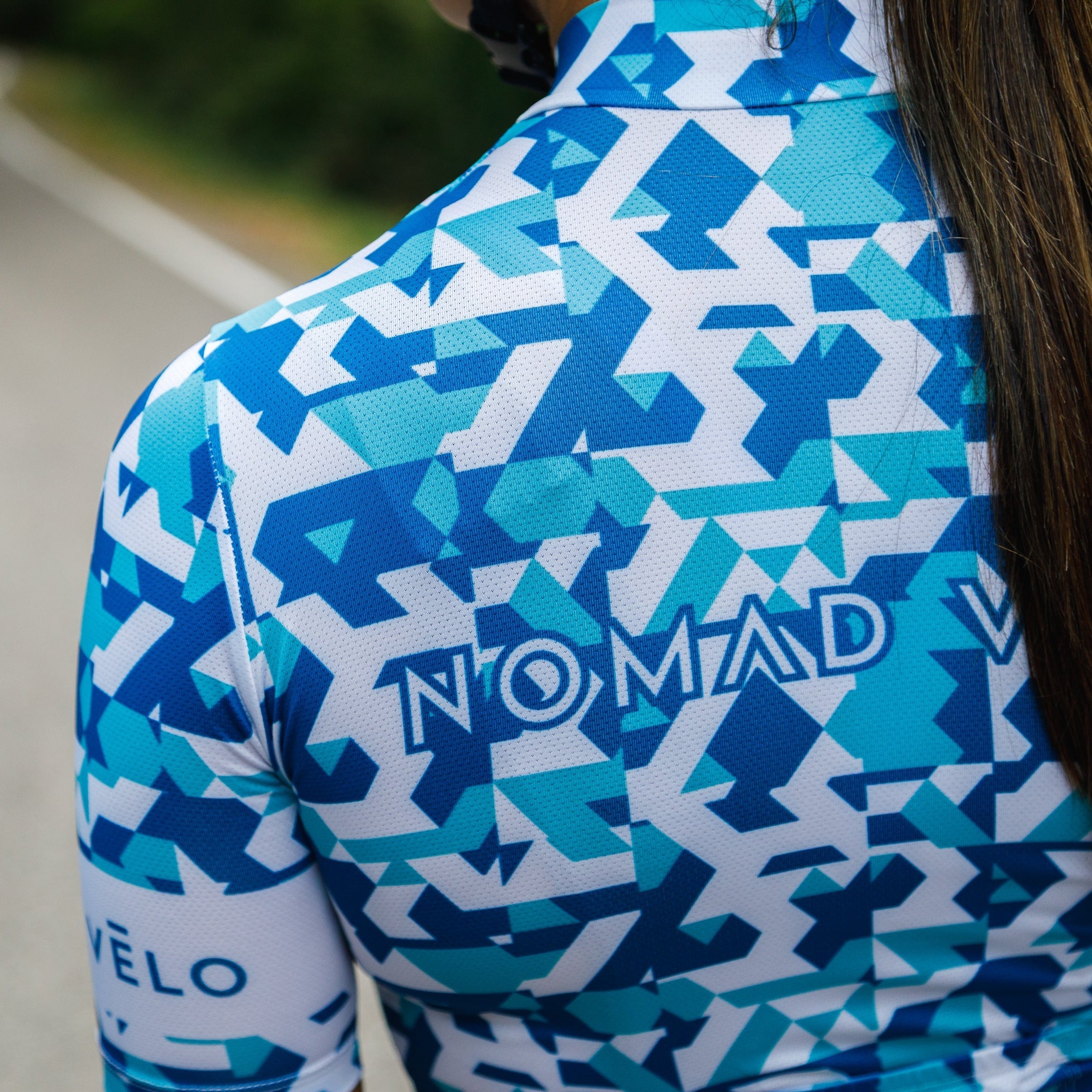 Maglia da ciclismo mimetica blu – Maniche corte, vestibilità aerodinamica | Nomad Vélo