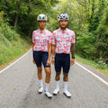 Maglia da ciclismo rossa geometrica – Vestibilità aderente, aerodinamica e veloce | Nomad Vélo