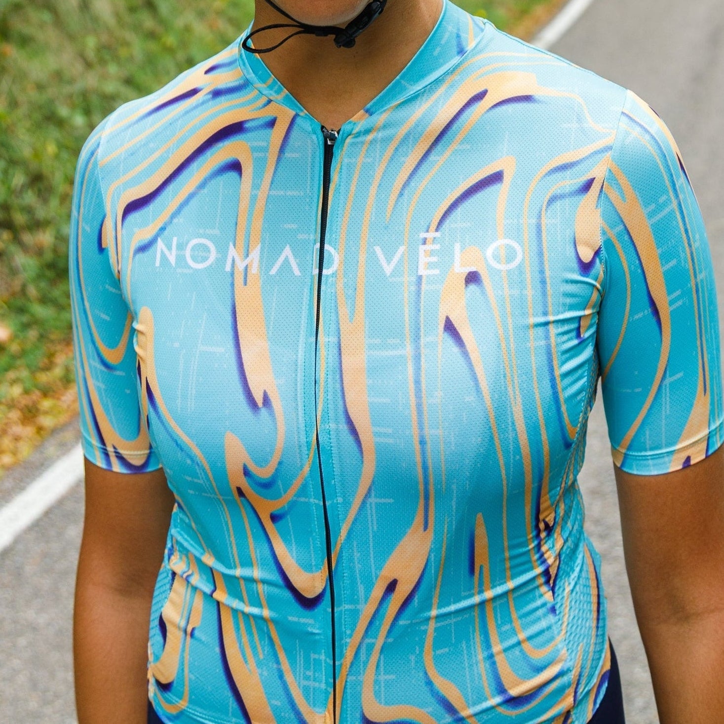 Maglia da ciclismo Pro verde/gialla a maniche corte, vestibilità slim, Neon Ember | Nomad Vélo