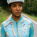 Maglia da ciclismo Pro verde/gialla a maniche corte, vestibilità slim, Neon Ember | Nomad Vélo