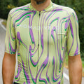 Maglia da ciclismo gialla Pro – Manica corta, vestibilità slim, fantasia Neon Ember | Nomad Vélo