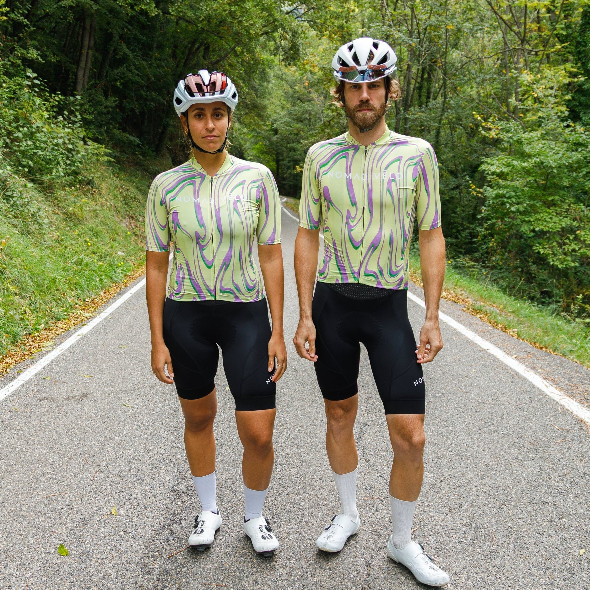 Maglia da ciclismo gialla Pro – Manica corta, vestibilità slim, fantasia Neon Ember | Nomad Vélo