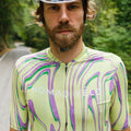 Maglia da ciclismo gialla Pro – Manica corta, vestibilità slim, fantasia Neon Ember | Nomad Vélo