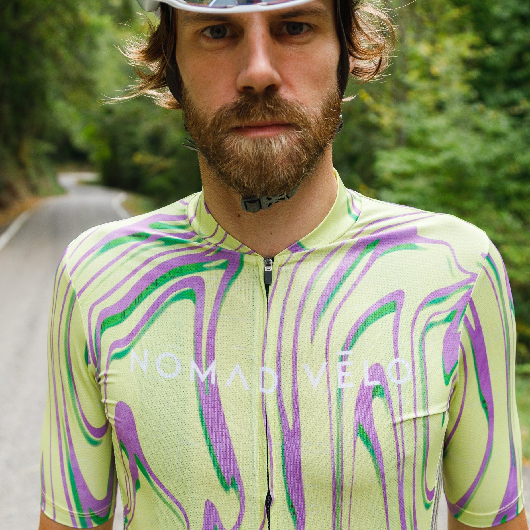 Maglia da ciclismo gialla Pro – Manica corta, vestibilità slim, fantasia Neon Ember | Nomad Vélo