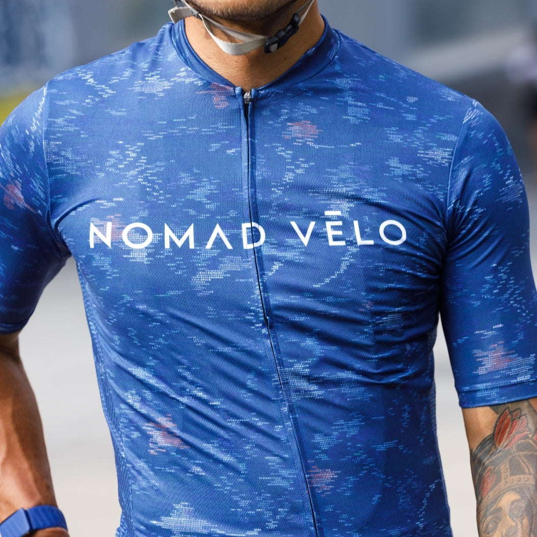 Maglia da ciclismo Ocean Blue – Manica corta, vestibilità aerodinamica, estiva, per prestazioni su strada | Nomad Vélo