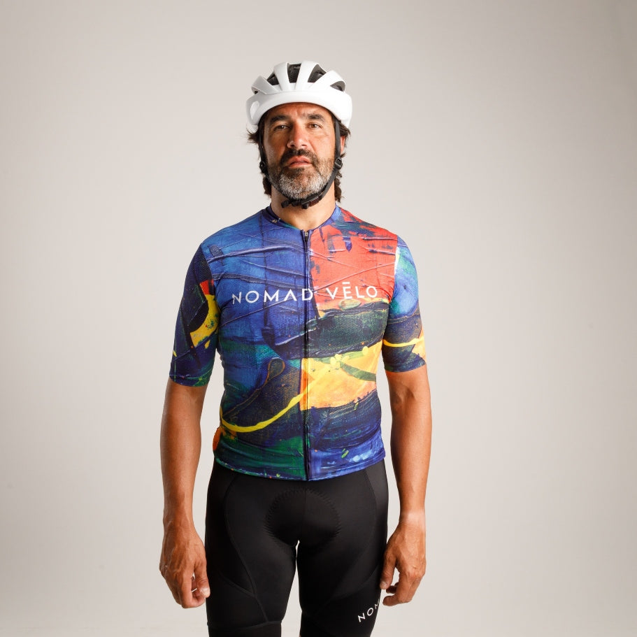 Maglia da ciclismo artistica – Manica corta, vestibilità slim, stampa artistica colorata | Nomad Vélo