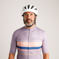 Maglia da ciclismo classica viola a maniche corte, vestibilità aerodinamica, design senza tempo | Nomad Vélo