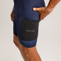 Pantaloncini cargo da ciclismo blu navy – Imbottiti, con molteplici tasche, comfort e spazio per il massimo comfort durante gli allenamenti | Nomad Vélo