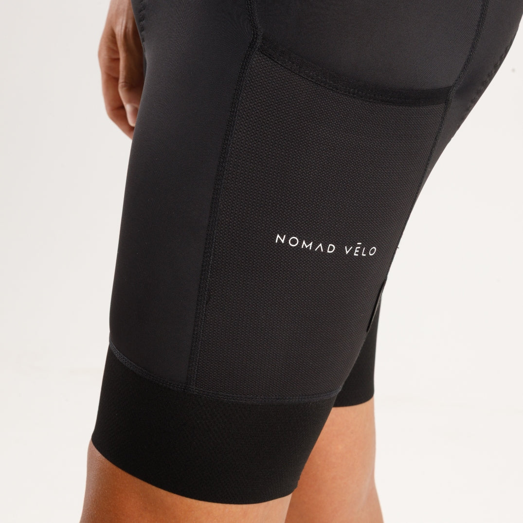 Pantaloncini cargo neri da ciclismo – Imbottiti, con molteplici tasche e prestazioni ottimali | Nomad Vélo