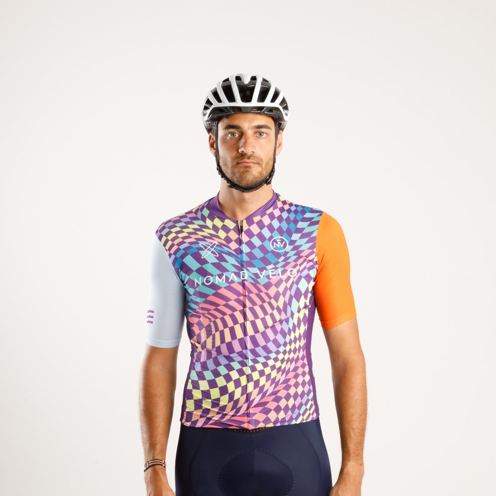 Maglia da ciclismo Spiral – Manica corta, vestibilità aerodinamica, design grafico performante | Nomad Vélo
