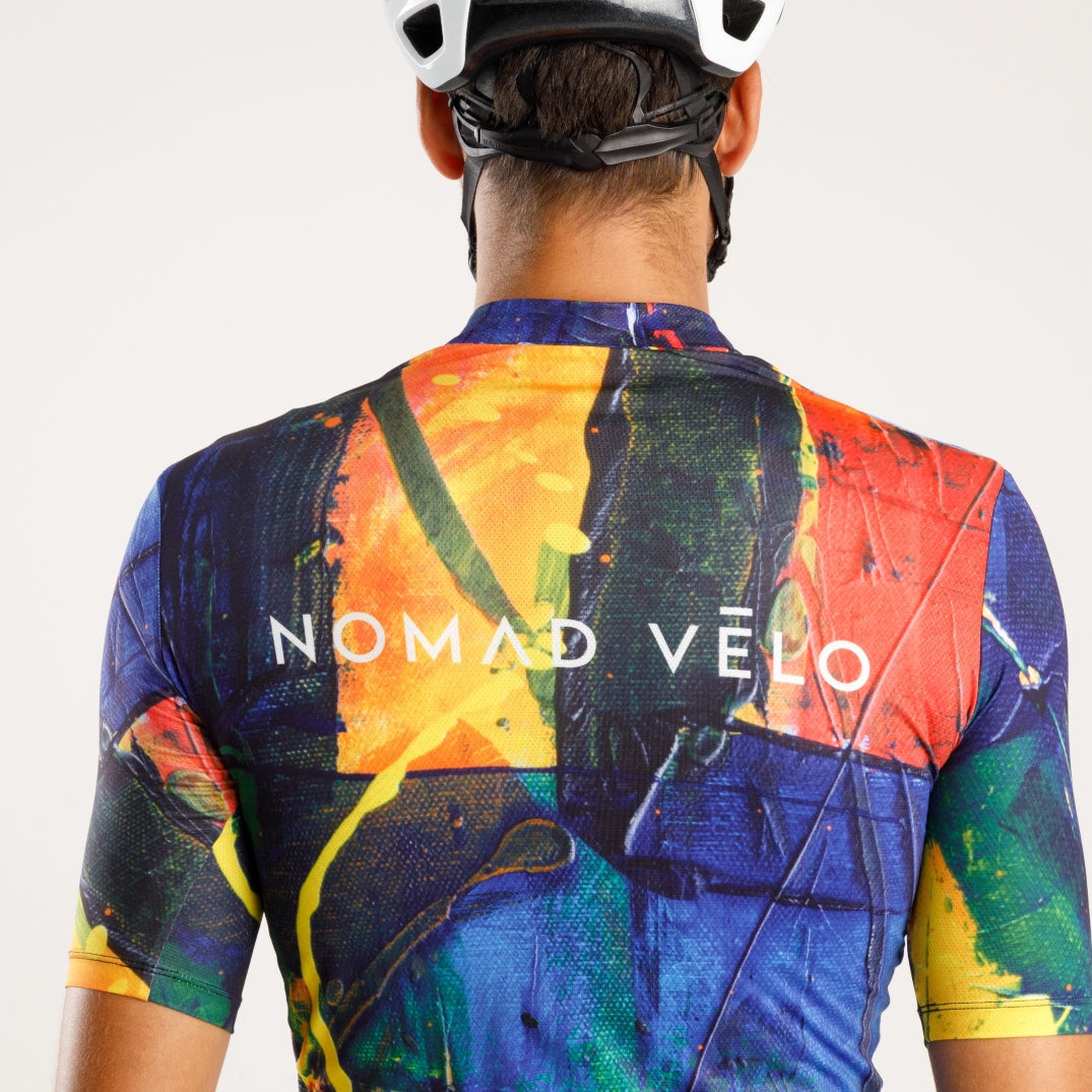 Maglia da ciclismo artistica – Manica corta, vestibilità slim, stampa artistica colorata | Nomad Vélo