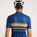 Maglia da ciclismo classica blu a maniche corte, aerodinamica, dal design intramontabile e dalle prestazioni elevate | Nomad Vélo