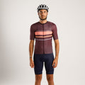 Maglia da ciclismo classica bordeaux – Manica corta, aerodinamica, comoda, per lunghe pedalate e resistenza | Nomad Vélo
