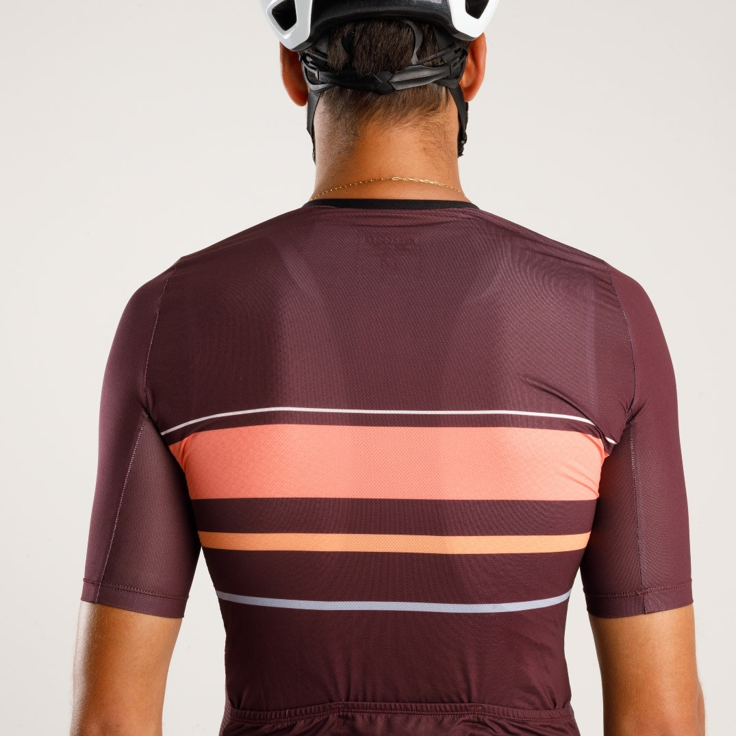 Maglia da ciclismo classica bordeaux – Manica corta, aerodinamica, comoda, per lunghe pedalate e resistenza | Nomad Vélo