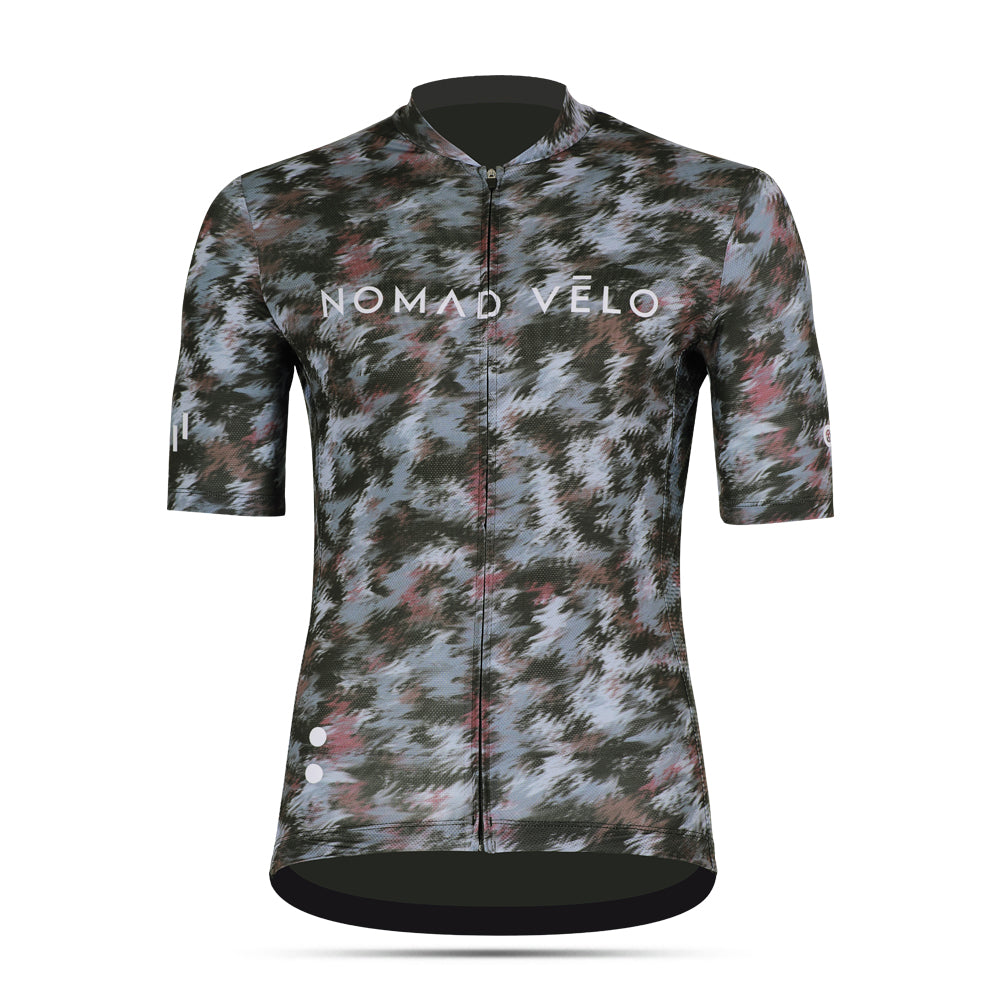 Maglia da ciclismo Distortion – Manica corta, vestibilità aerodinamica, stampa ottica, design ad impatto | Nomad Vélo