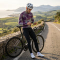 Maglia da ciclismo Blur Plum a maniche lunghe, vestibilità da gara