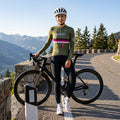 Maglia da ciclismo Meridian Olive a maniche lunghe, vestibilità da gara.