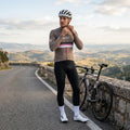 Maglia da ciclismo Meridian color tortora a maniche lunghe, vestibilità da gara