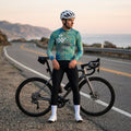 Maglia a maniche lunghe verde da corsa