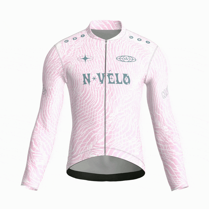 Maglia a maniche lunghe rosa Coco | Nomade Velo