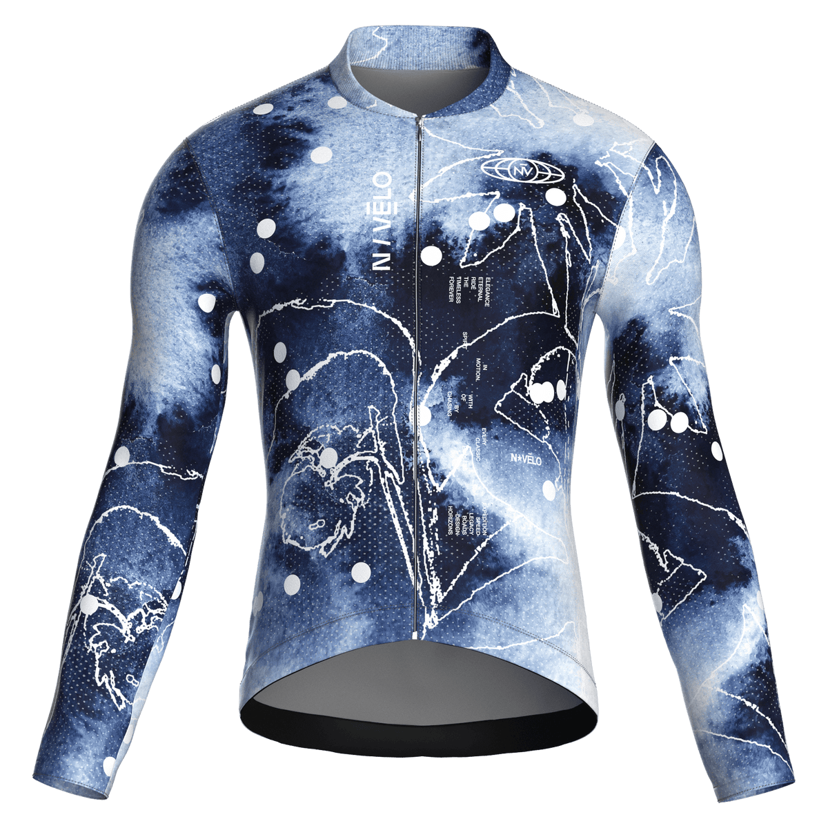 Maglia da ciclismo Bloom Indigo a maniche lunghe, vestibilità da gara