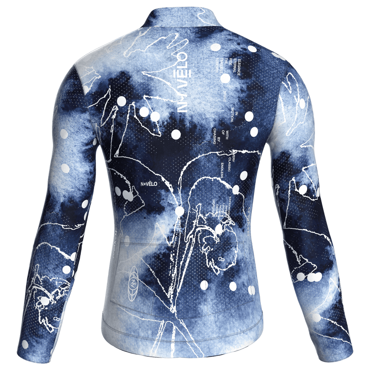 Maglia da ciclismo Bloom Indigo a maniche lunghe, vestibilità da gara