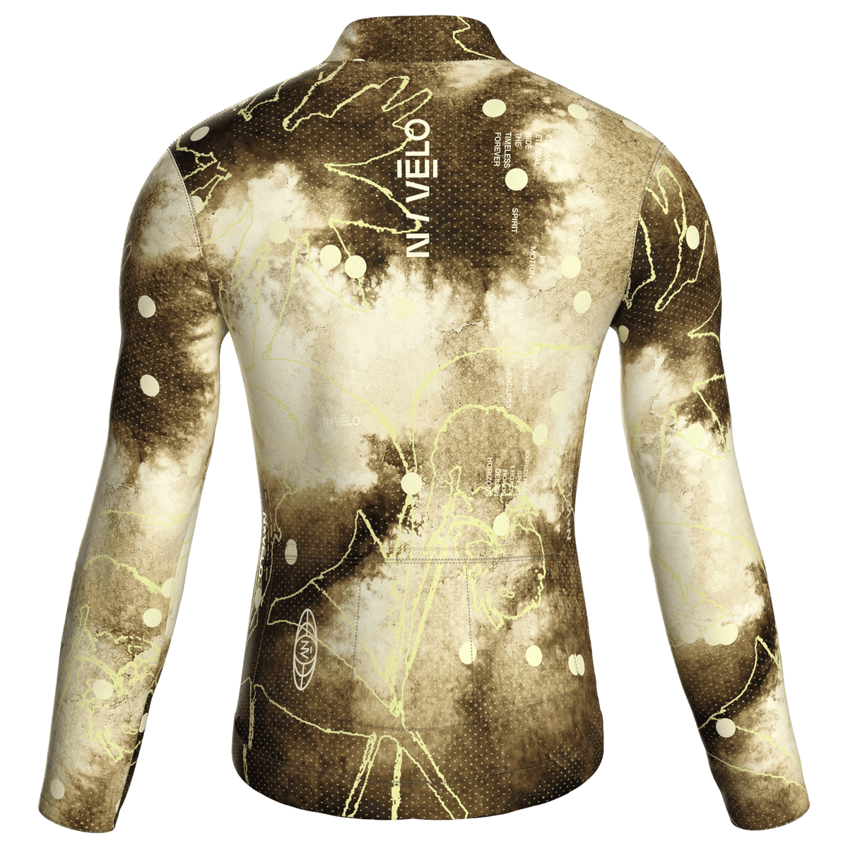 Maglia da ciclismo Bloom Sepia a maniche lunghe, vestibilità da gara