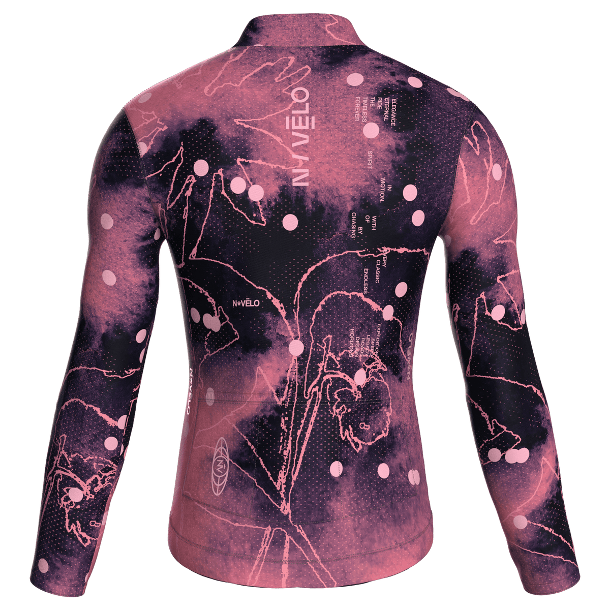 Maglia da ciclismo Bloom Cerise a maniche lunghe, vestibilità da gara
