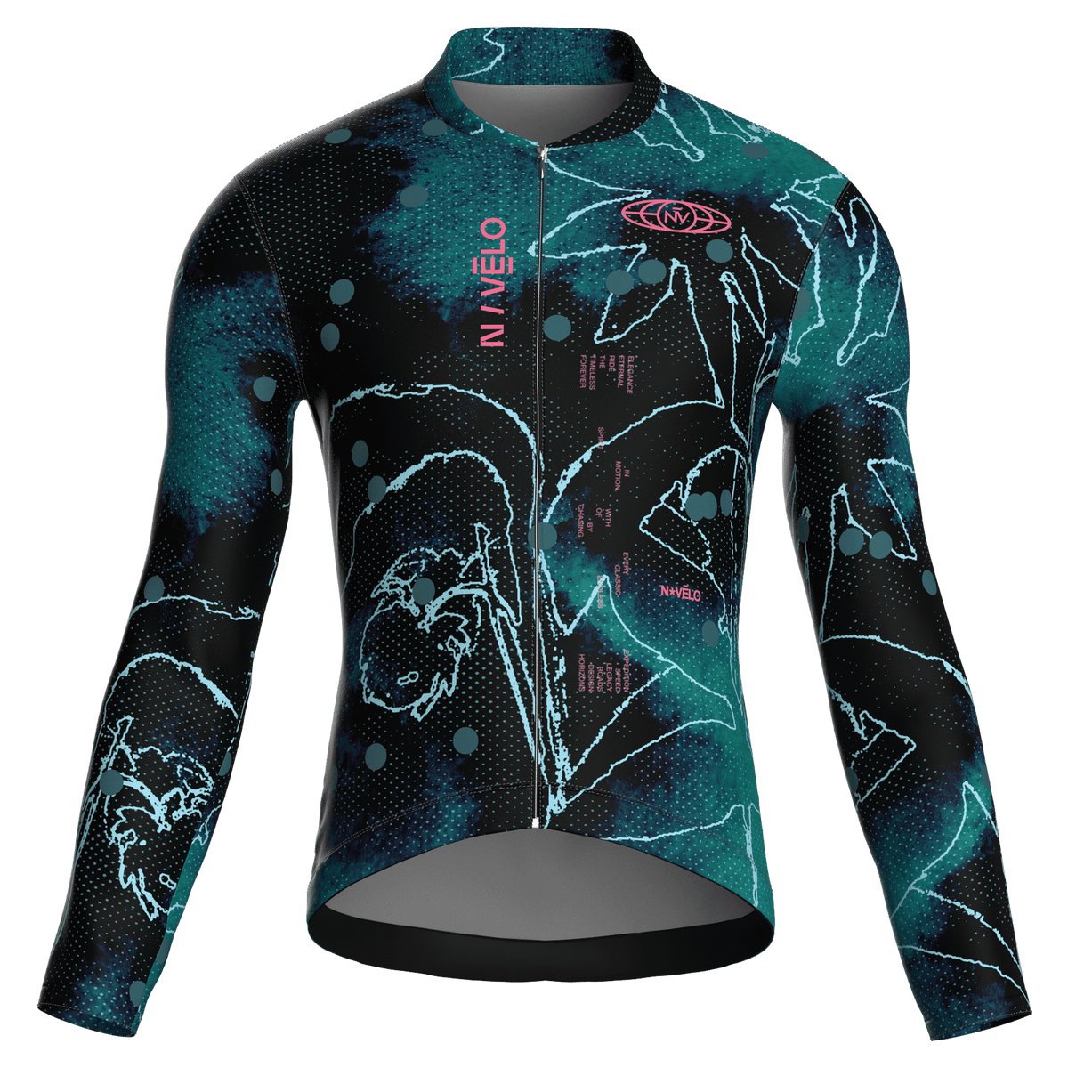 Maglia da ciclismo Bloom Viridian a maniche lunghe, vestibilità da gara