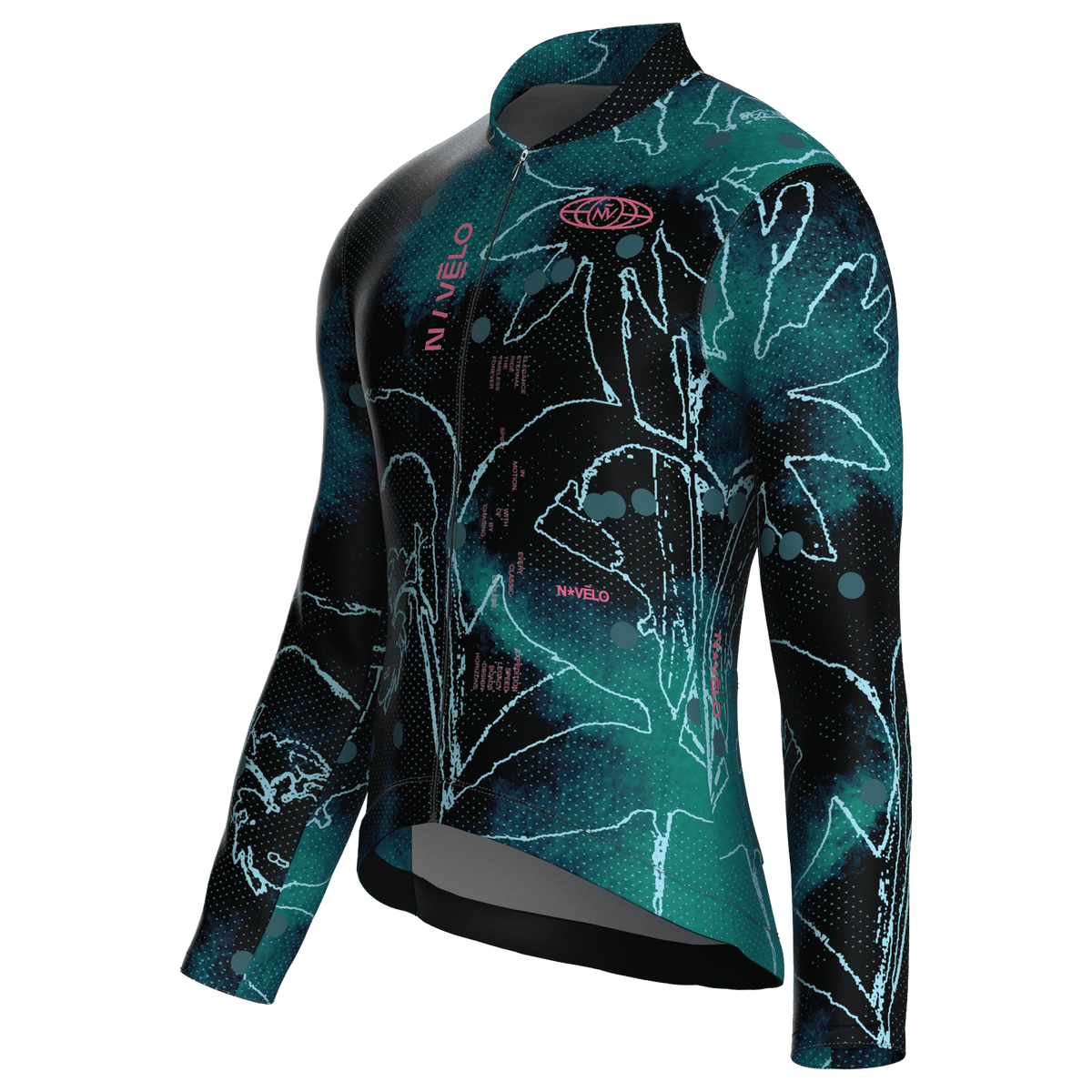 Maglia da ciclismo Bloom Viridian a maniche lunghe, vestibilità da gara