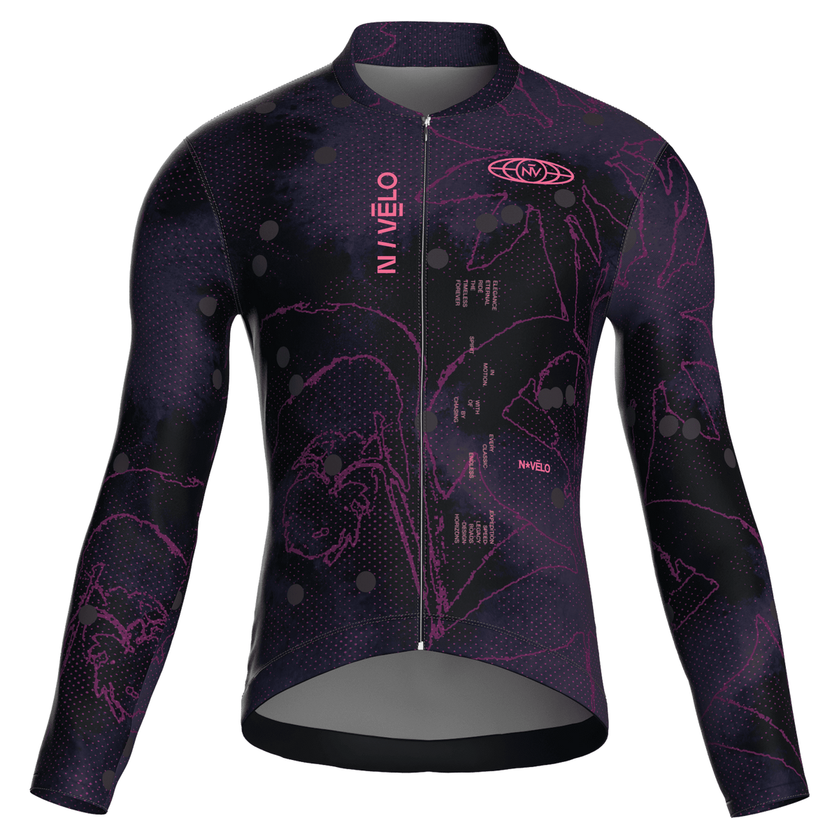 Maglia da ciclismo Bloom Shadow a maniche lunghe, vestibilità da gara