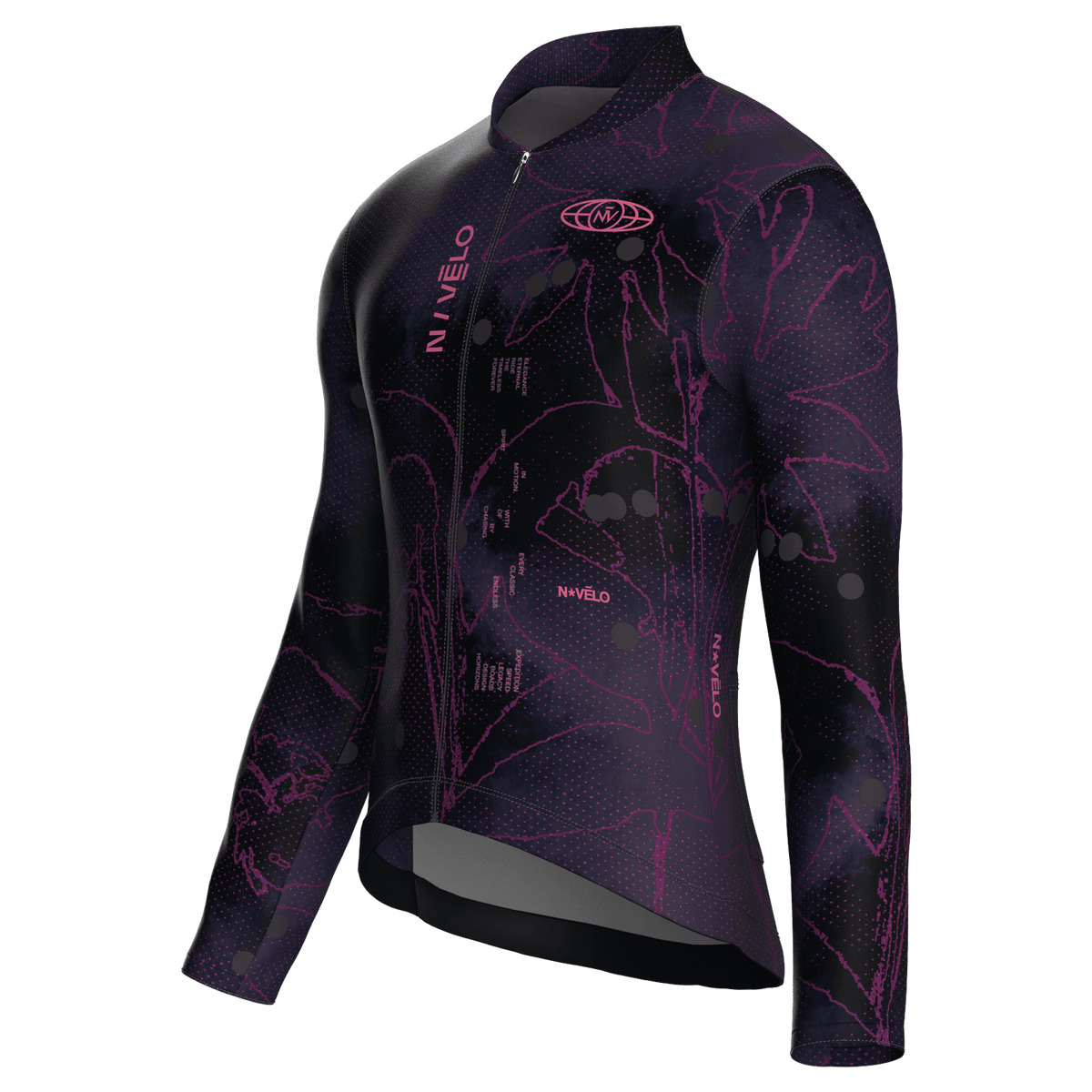 Maglia da ciclismo Bloom Shadow a maniche lunghe, vestibilità da gara