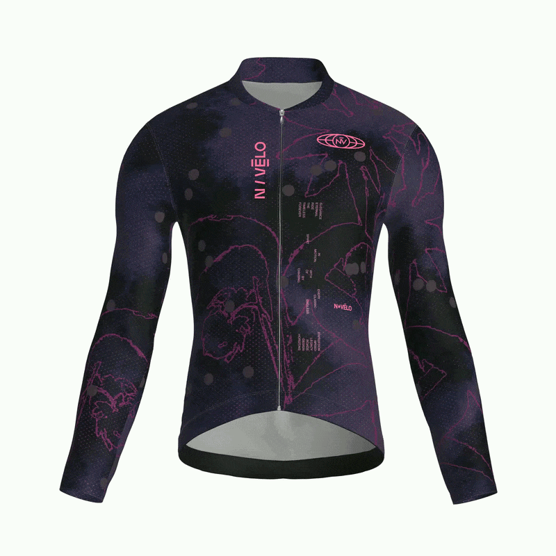 Maglia da ciclismo Bloom Shadow a maniche lunghe, vestibilità da gara