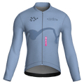 Maglia da ciclismo Haze Denim a maniche lunghe, vestibilità da gara
