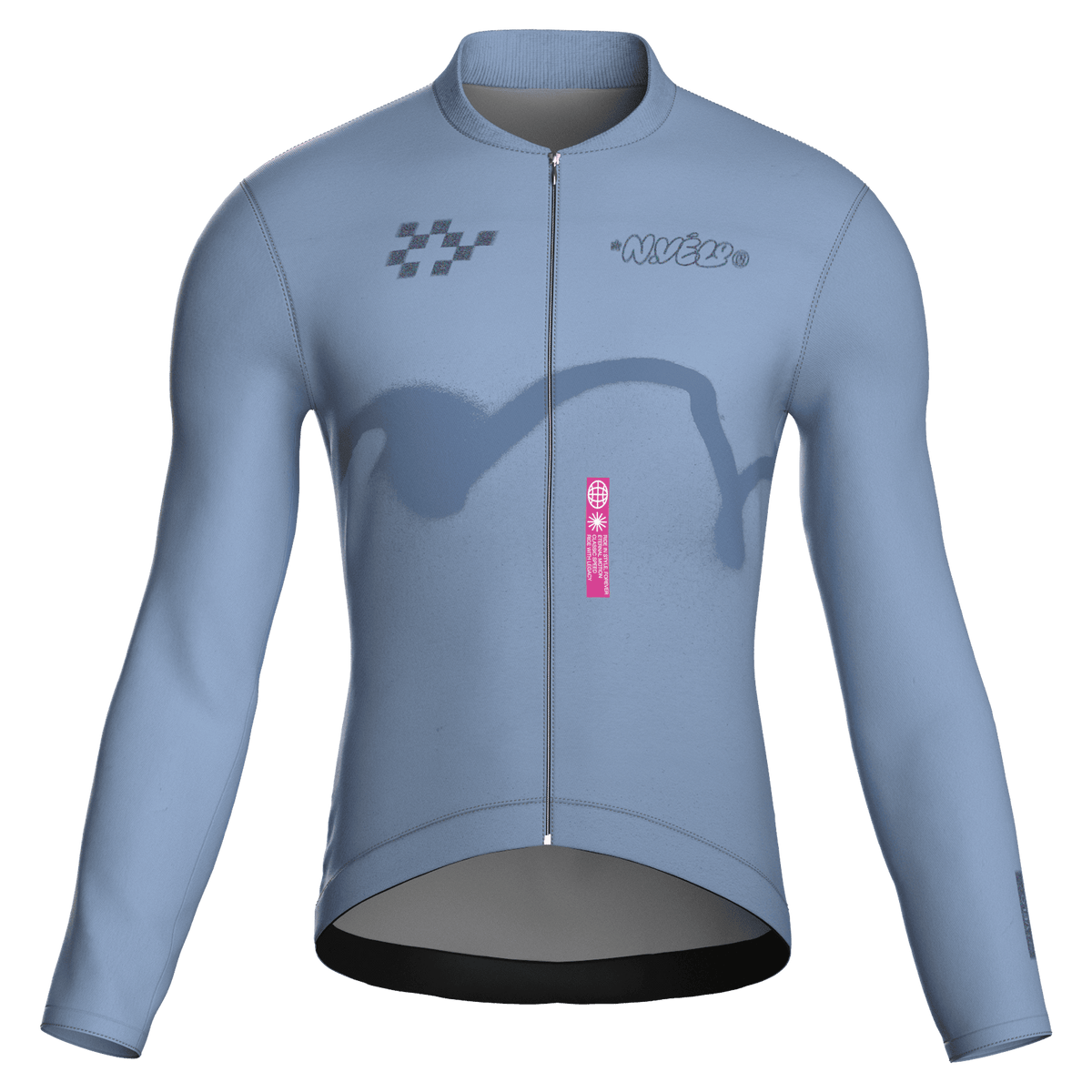 Maglia da ciclismo Haze Denim a maniche lunghe, vestibilità da gara