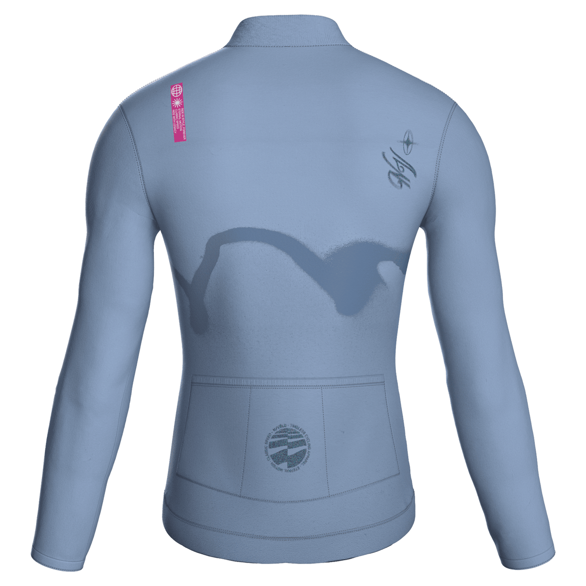 Maglia da ciclismo Haze Denim a maniche lunghe, vestibilità da gara