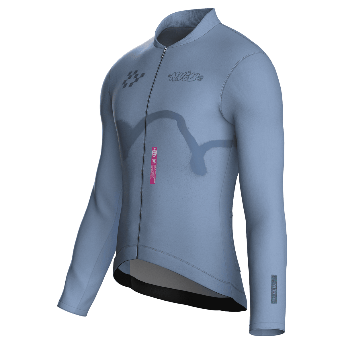 Maglia da ciclismo Haze Denim a maniche lunghe, vestibilità da gara
