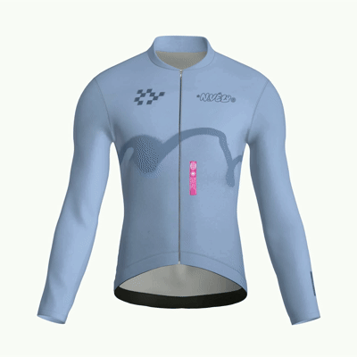 Maglia da ciclismo Haze Denim a maniche lunghe, vestibilità da gara