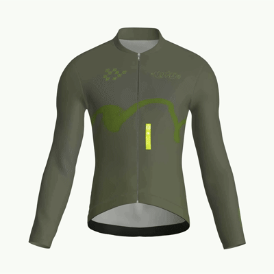 Maglia da ciclismo Haze Moss a maniche lunghe, vestibilità da gara