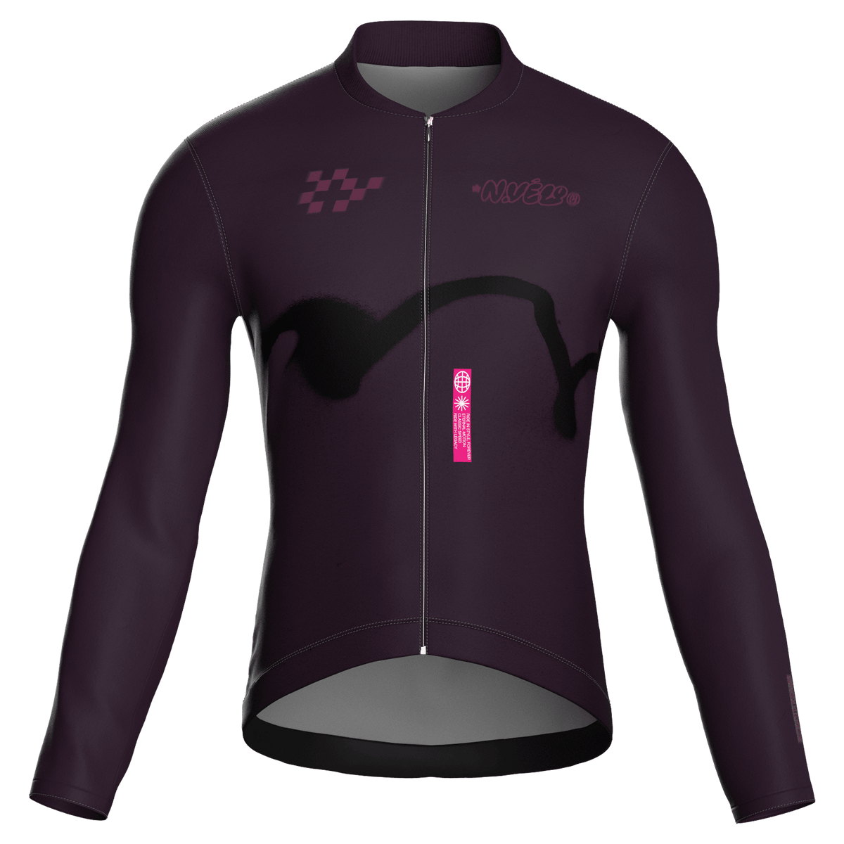 Maglia da ciclismo Haze Mulberry a maniche lunghe, vestibilità da gara