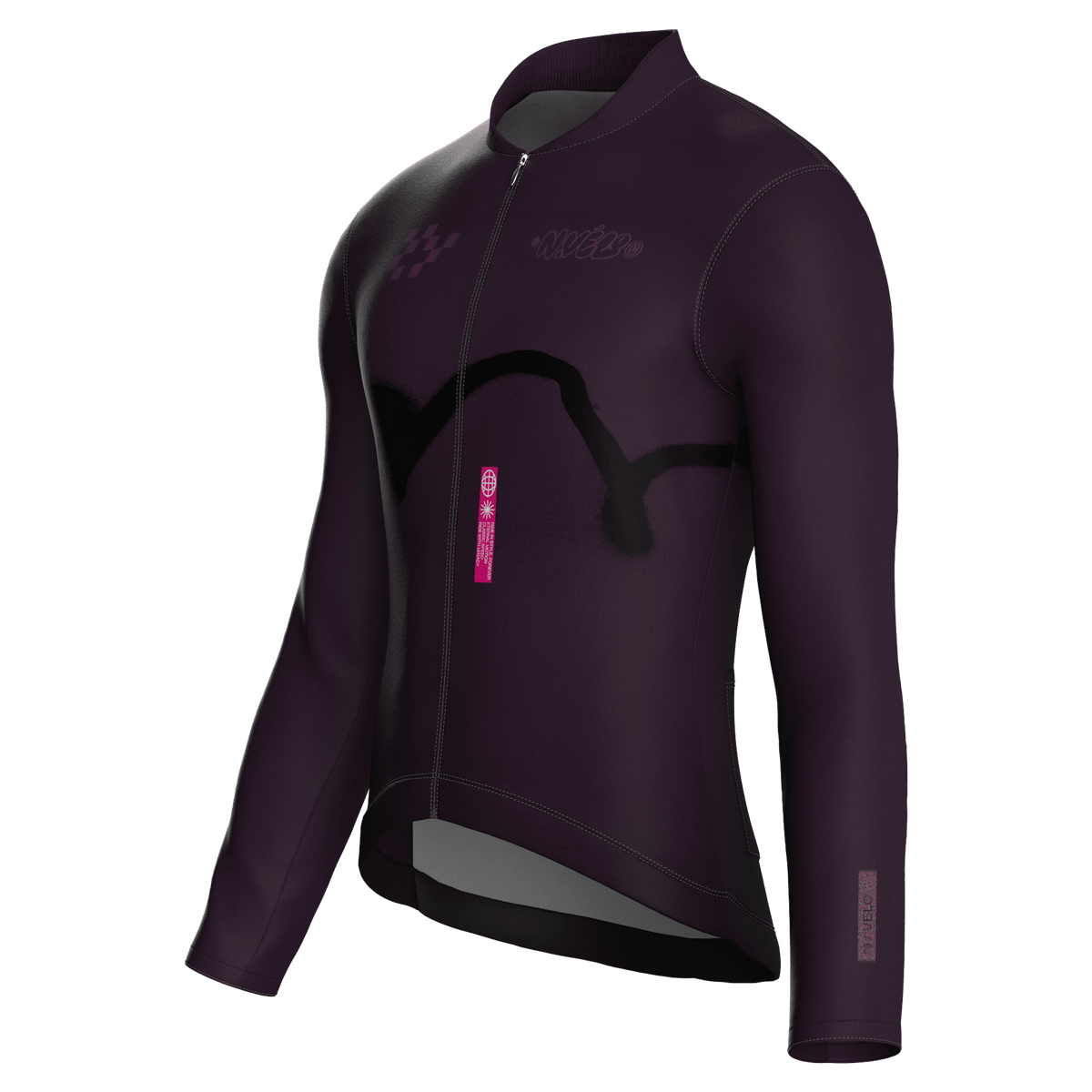 Maglia da ciclismo Haze Mulberry a maniche lunghe, vestibilità da gara