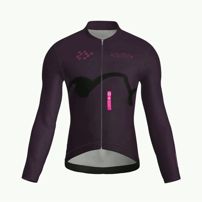 Maglia da ciclismo Haze Mulberry a maniche lunghe, vestibilità da gara