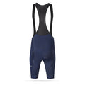 Pantaloncini da ciclismo blu navy con bretelle – Fondello imbottito ad alte prestazioni, pronto per la gara | Nomad Vélo