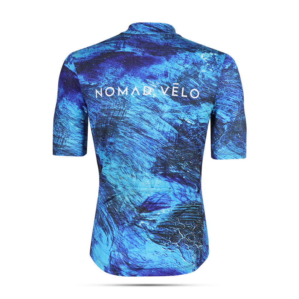 Maglia da ciclismo Blue Pacific – Manica corta, vestibilità aerodinamica per lunghe salite | Nomad Vélo