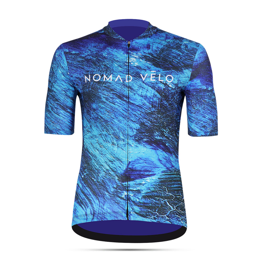 Maglia da ciclismo Blue Pacific – Manica corta, vestibilità aerodinamica per lunghe salite | Nomad Vélo