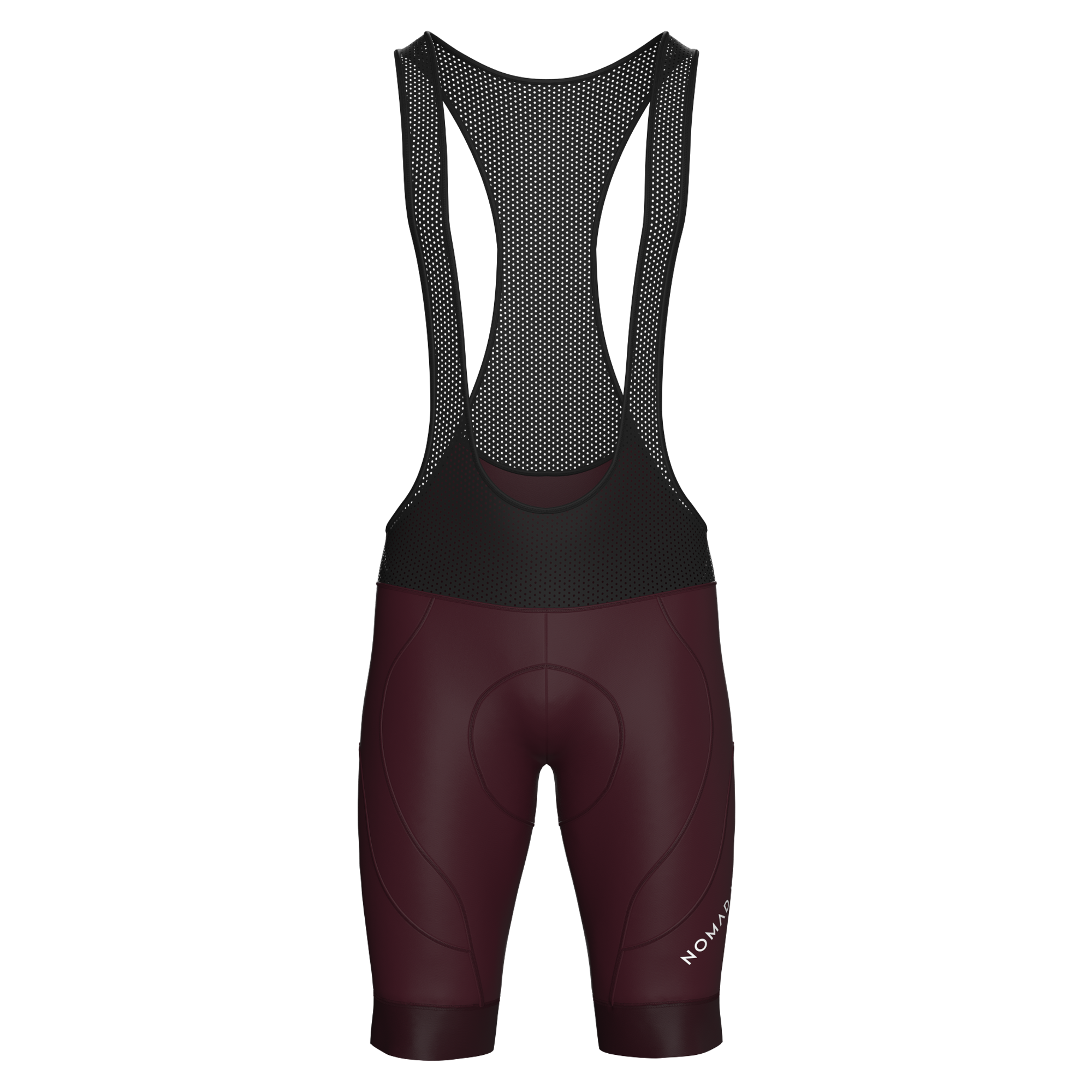 Pantaloncini con bretelle Nomad color bordeaux