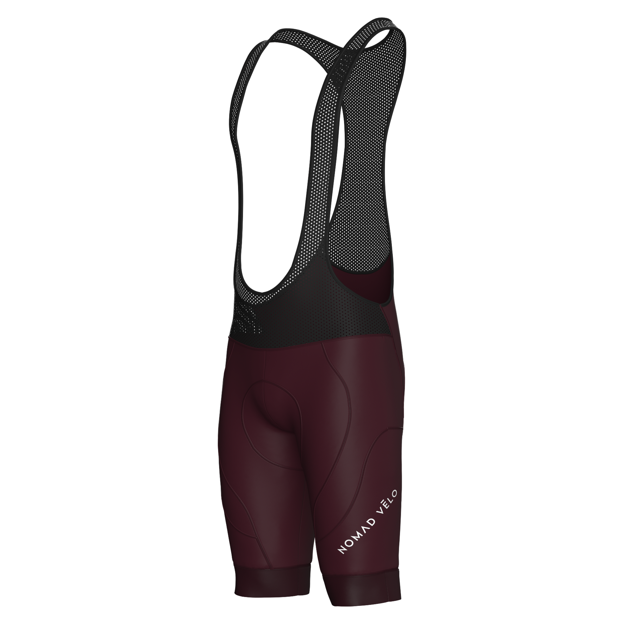 Pantaloncini con bretelle Nomad color bordeaux