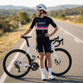Maglia da ciclismo Meridian nera a maniche corte, vestibilità da gara.