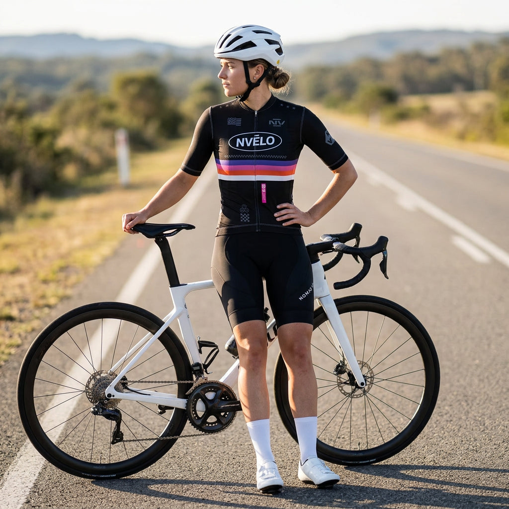 Maglia da ciclismo Meridian nera a maniche corte, vestibilità da gara.